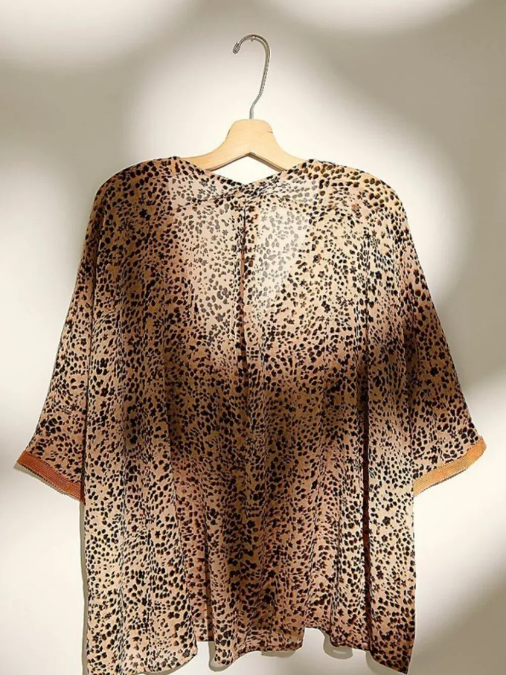 Free People Sleepin Shirt Boldly Printed Oversized Sheer Top Natural M